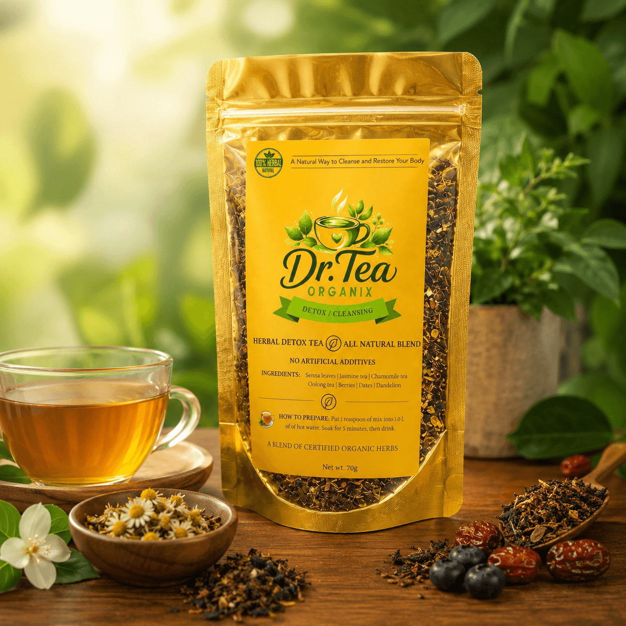 Dr.Tea Organix — Herbal Detox Tea (70g)
